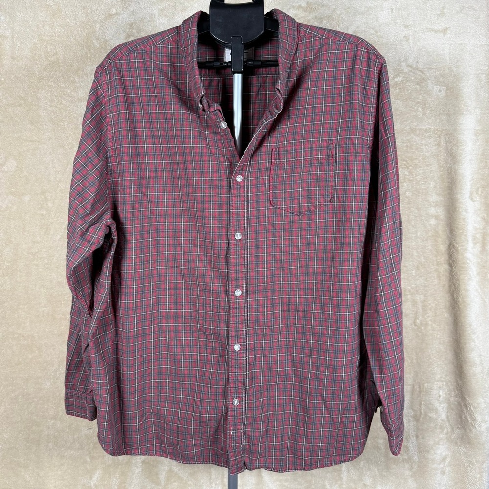 Field &‎ Stream XXL Mens Button Down Shirt Red Plaid Long Sleeve Casual Outdoor